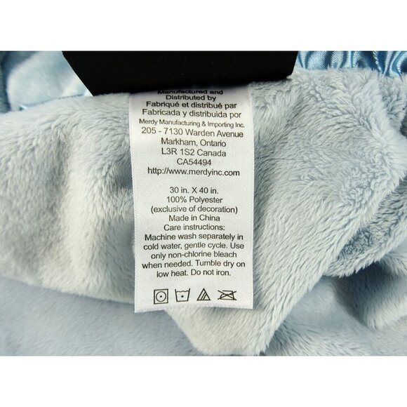 Twinkles of Joy Baby Blanket Satin Ruffle Edges Blue Turtle Star Exc Cond 30x40 - Picture 5 of 6